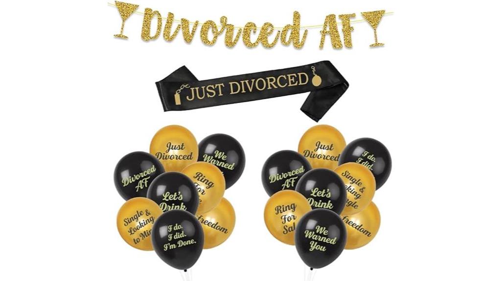 celebratory divorce party supplies