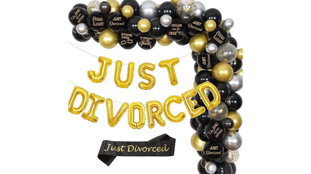 divorce celebration balloon garland