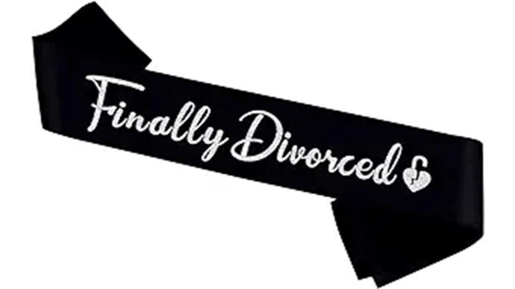 divorce celebration sash designed