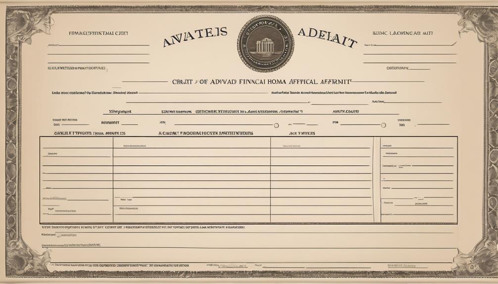 financial affidavit in divorce