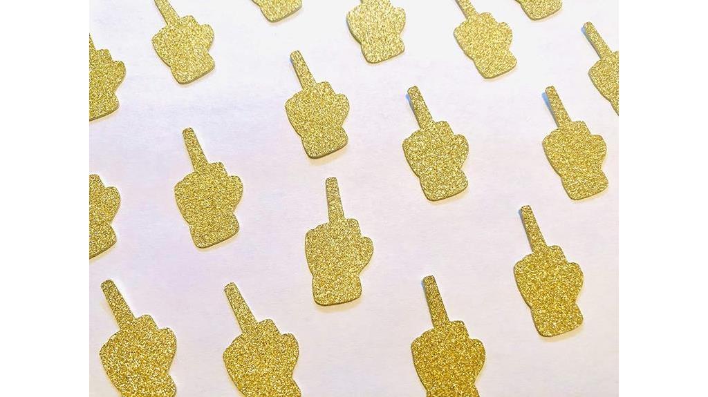 gold middle finger confetti