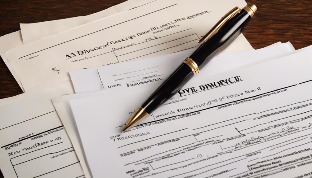 preparing legal documents for divorce