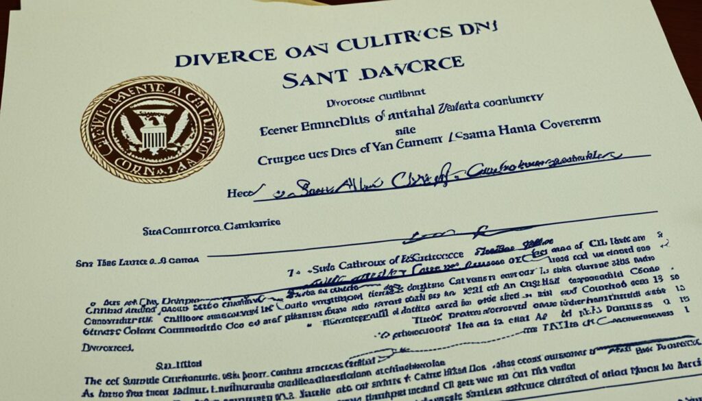 copia del decreto de divorcio en Santa Ana, California