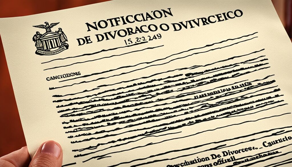 notificación personal en divorcio