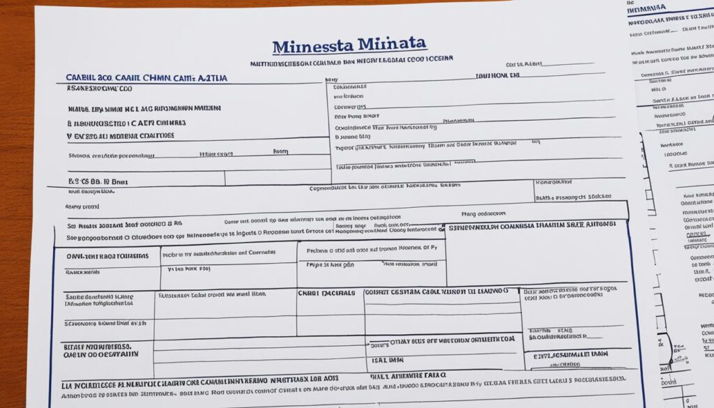 mẫu báo cáo tài chính ly hôn Minnesota