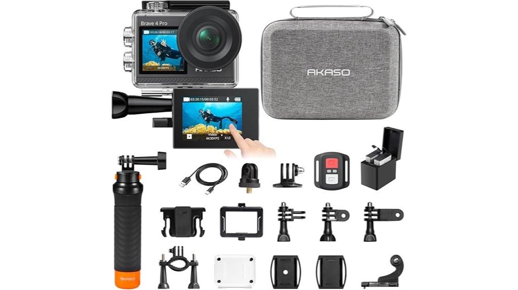 action camera with accessories