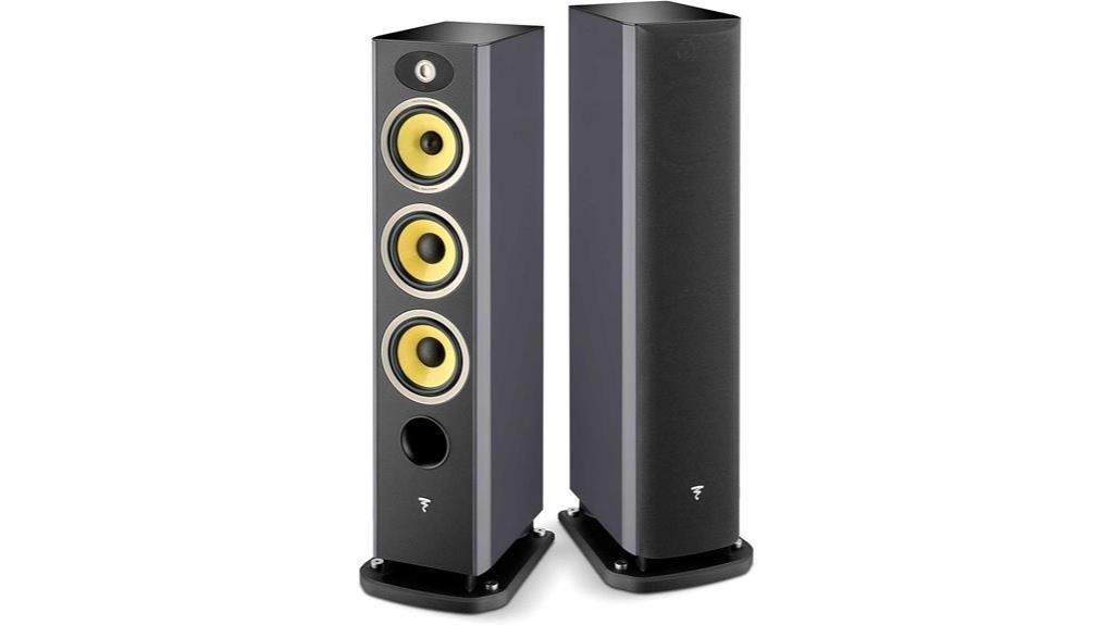 ash grey floorstanding speakers