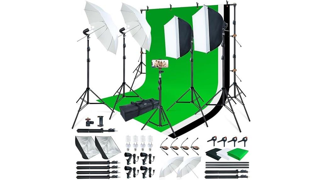 studio light kit with backgrounds