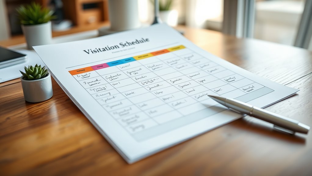 co parenting visitation schedule template
