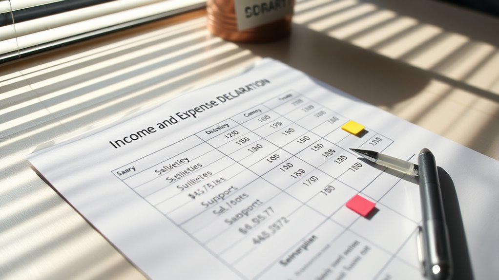 divorce financial disclosure form