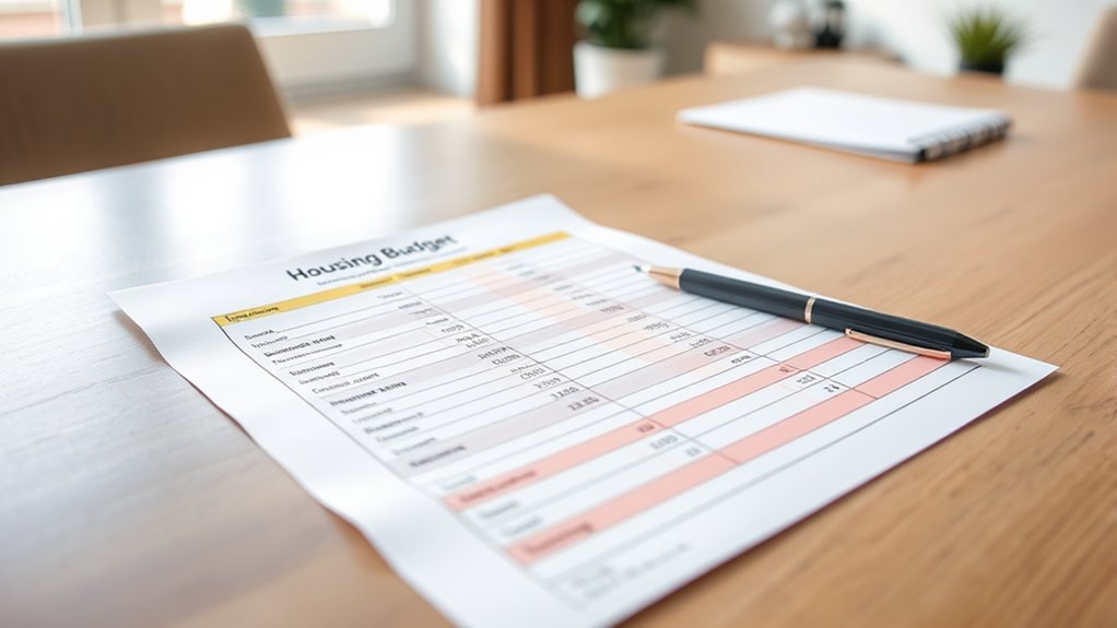 post divorce housing budget