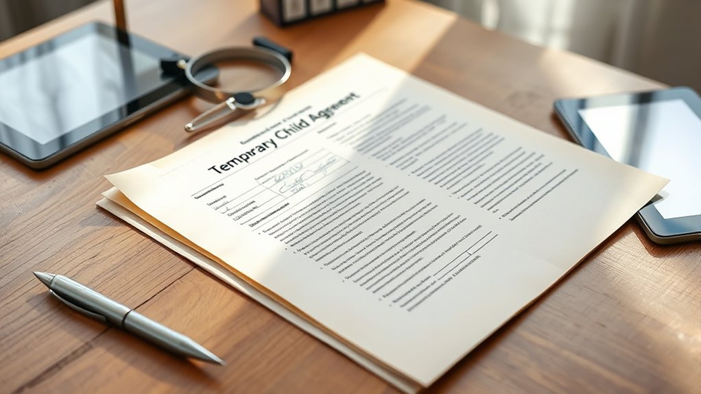 temporary child support terms