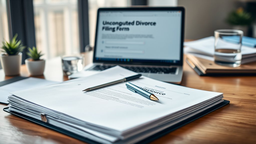 uncontested divorce filing steps