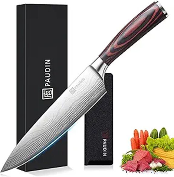 PAUDIN 8-Inch High Carbon Chef Knife with Handle