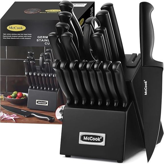 McCook Black German Stainless Steel Knife Set