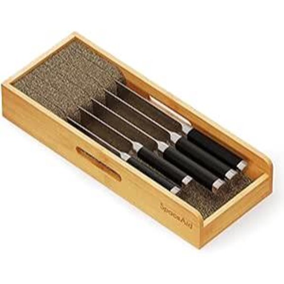 SpaceAid Bamboo Knife Drawer Organizer (Small)