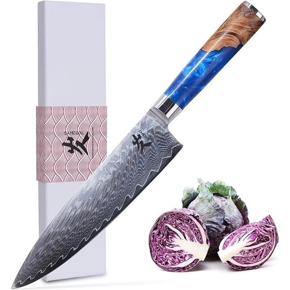 Samcoock 8-Inch Damascus Chef Knife with Gift Box