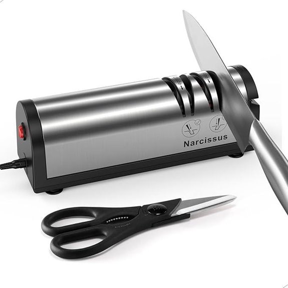 Narcissus Electric Knife & Scissors Sharpener with Dust Collector