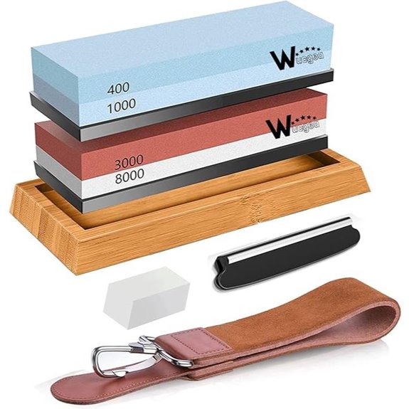 Wucgea Japanese Whetstone Knife Sharpener Set
