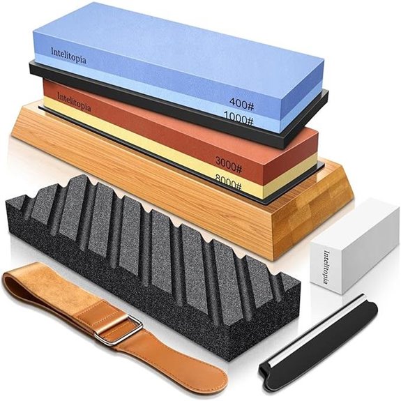 Intelitopia Knife Sharpening Stone Set with Grits