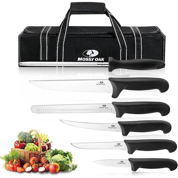 Mossy Oak 6-Pc Kitchen Knife Set with Roll Bag