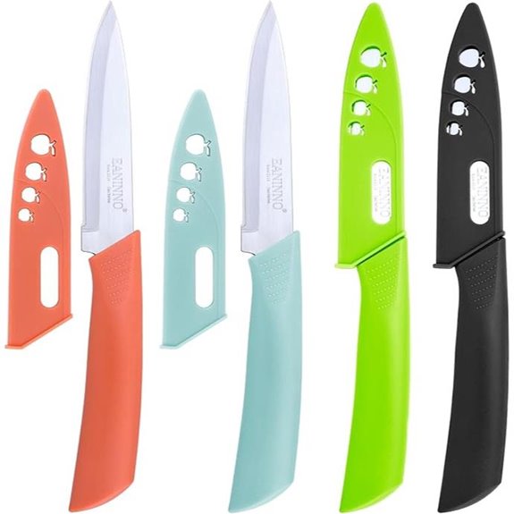 Paring Knife Set with Cover and Ergonomic Handle