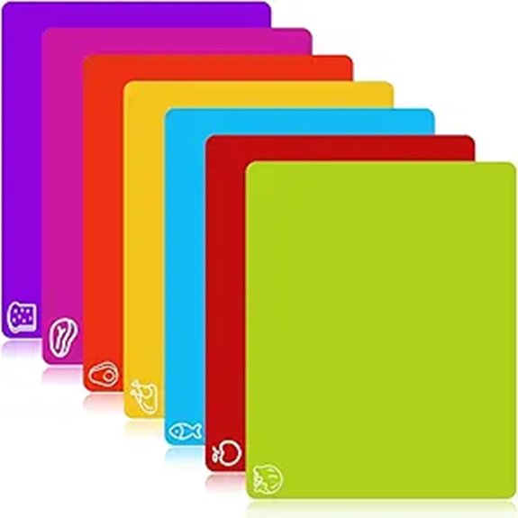 7-Piece BPA-Free Flexible Kitchen Cutting Boards