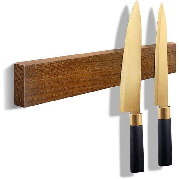 Wooden Magnetic Knife Holder with Adhesive Mount